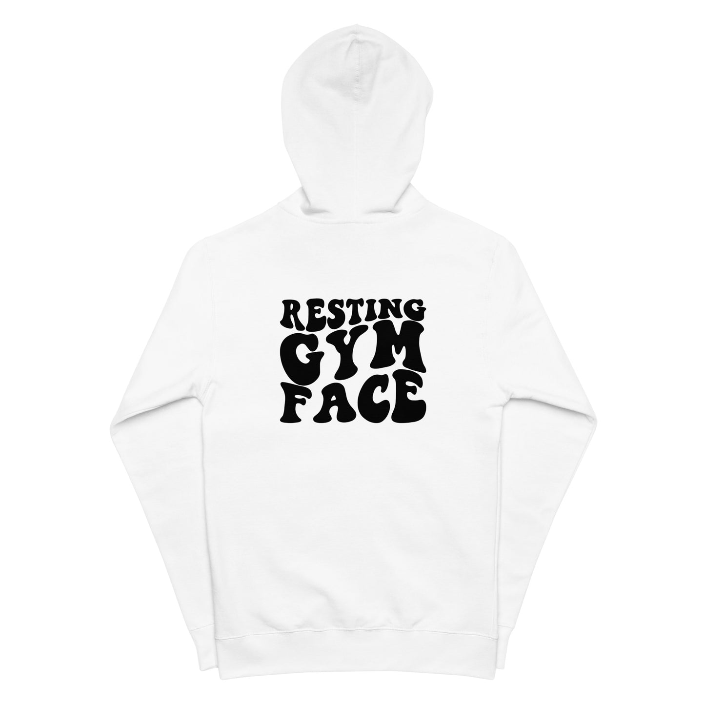 Resting Gym Face Unisex Fleece Zip Up Hoodie